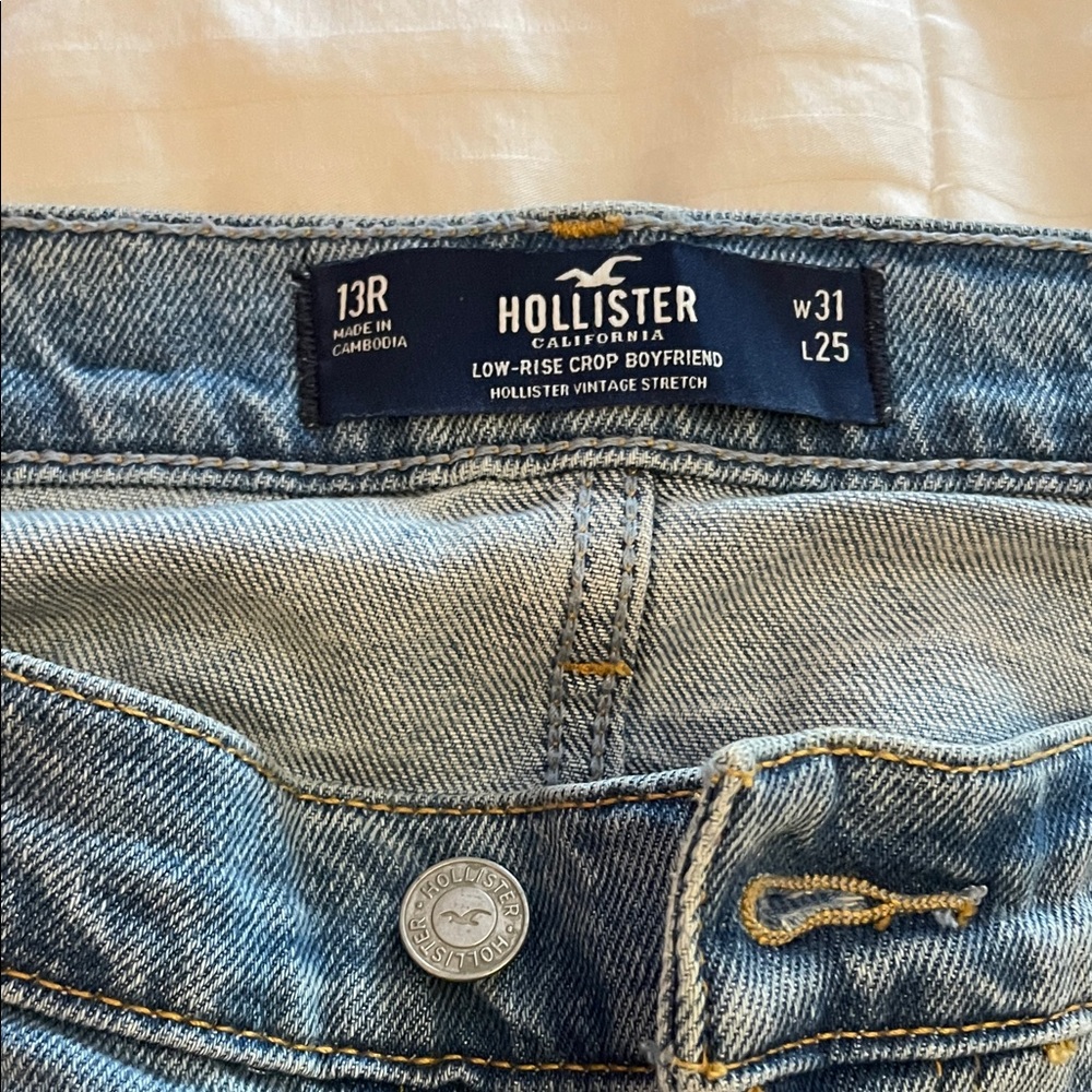 Hollister Blue Ripped Boyfriend Jeans - Picture 2 of 4
